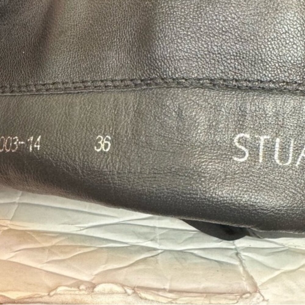 STUART WEITZMAN 5050 Leather OverThe Knee Boots Stretch Tall Block Heel Minimal - Picture 10 of 16